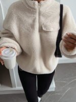 ⁦بلوزة نسائية شتوية Over size⁩ - الصورة ⁦4⁩