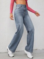 ⁦بنطلون جينز نسائي فضفاض⁩ - الصورة ⁦4⁩