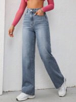 ⁦بنطلون جينز نسائي فضفاض⁩ - الصورة ⁦5⁩