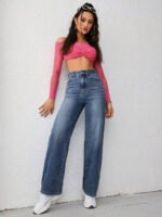 ⁦بنطلون جينز نسائي فضفاض⁩ - الصورة ⁦12⁩