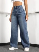 ⁦بنطلون جينز نسائي فضفاض⁩ - الصورة ⁦17⁩