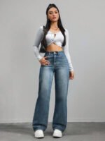 ⁦بنطلون جينز نسائي فضفاض⁩ - الصورة ⁦59⁩