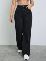 ⁦بنطلون جينز فضفاض بقصة رجلين واسعة⁩ - الصورة ⁦7⁩