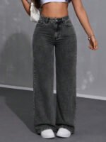 ⁦بنطلون جينز فضفاض بقصة رجلين واسعة⁩ - الصورة ⁦13⁩