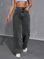 ⁦بنطلون جينز فضفاض بقصة رجلين واسعة⁩ - الصورة ⁦16⁩