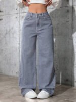 ⁦بنطلون جينز فضفاض بقصة رجلين واسعة⁩ - الصورة ⁦19⁩