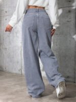 ⁦بنطلون جينز فضفاض بقصة رجلين واسعة⁩ - الصورة ⁦20⁩