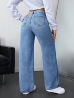 ⁦بنطلون جينز فضفاض بقصة رجلين واسعة⁩ - الصورة ⁦33⁩