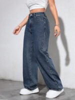 ⁦بنطلون جينز فضفاض بقصة رجلين واسعة⁩ - الصورة ⁦41⁩