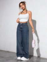 ⁦بنطلون جينز فضفاض بقصة رجلين واسعة⁩ - الصورة ⁦42⁩