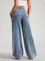 ⁦بنطلون جينز فضفاض بقصة رجلين واسعة⁩ - الصورة ⁦44⁩