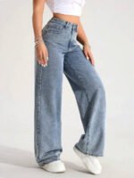 ⁦بنطلون جينز فضفاض بقصة رجلين واسعة⁩ - الصورة ⁦47⁩