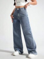 ⁦بنطلون جينز فضفاض بقصة رجلين واسعة⁩ - الصورة ⁦49⁩