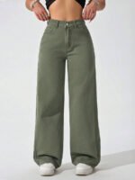 ⁦بنطلون جينز فضفاض بقصة رجلين واسعة⁩ - الصورة ⁦55⁩