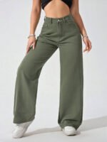 ⁦بنطلون جينز فضفاض بقصة رجلين واسعة⁩ - الصورة ⁦58⁩