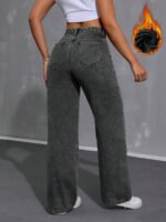 ⁦بنطلون جينز فضفاض بقصة رجلين واسعة⁩ - الصورة ⁦62⁩