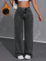 ⁦بنطلون جينز فضفاض بقصة رجلين واسعة⁩ - الصورة ⁦67⁩