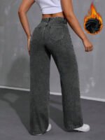 ⁦بنطلون جينز فضفاض بقصة رجلين واسعة⁩ - الصورة ⁦68⁩