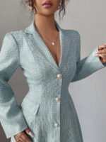 ⁦فستان طويل رسمي بياقة وأكمام طويلة⁩ - الصورة ⁦19⁩