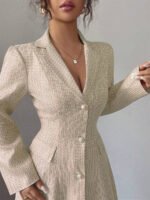 ⁦فستان طويل رسمي بياقة وأكمام طويلة⁩ - الصورة ⁦27⁩