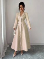 ⁦فستان طويل رسمي بياقة وأكمام طويلة⁩ - الصورة ⁦29⁩