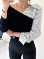 كنزة صوفية بتصميم غير متماثل