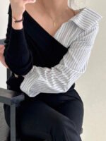 ⁦كنزة صوفية بتصميم غير متماثل⁩ - الصورة ⁦6⁩