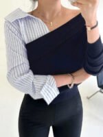 ⁦كنزة صوفية بتصميم غير متماثل⁩ - الصورة ⁦9⁩