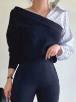 ⁦كنزة صوفية بتصميم غير متماثل⁩ - الصورة ⁦10⁩