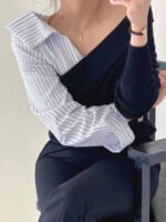 ⁦كنزة صوفية بتصميم غير متماثل⁩ - الصورة ⁦11⁩