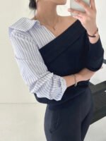 ⁦كنزة صوفية بتصميم غير متماثل⁩ - الصورة ⁦13⁩