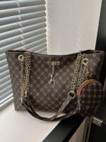 ⁦حقيبة كتف كبيرة السعة كتان⁩ - الصورة ⁦2⁩