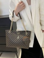 ⁦حقيبة كتف كبيرة السعة كتان⁩ - الصورة ⁦3⁩