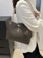 ⁦حقيبة كتف كبيرة السعة كتان⁩ - الصورة ⁦5⁩