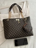 ⁦حقيبة كتف كبيرة السعة كتان⁩ - الصورة ⁦9⁩