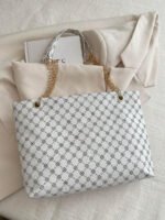 ⁦حقيبة كتف كبيرة السعة كتان⁩ - الصورة ⁦21⁩