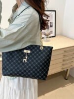 ⁦حقيبة كتف كبيرة السعة كتان⁩ - الصورة ⁦37⁩