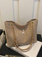 ⁦حقيبة كتف كبيرة السعة كتان⁩ - الصورة ⁦58⁩