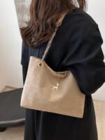 ⁦حقيبة كتف كبيرة السعة كتان⁩ - الصورة ⁦60⁩