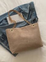 ⁦حقيبة كتف كبيرة السعة كتان⁩ - الصورة ⁦63⁩