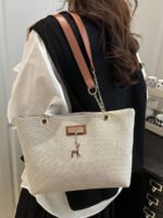 ⁦حقيبة كتف كبيرة السعة كتان⁩ - الصورة ⁦80⁩