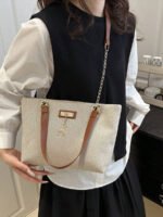 ⁦حقيبة كتف كبيرة السعة كتان⁩ - الصورة ⁦81⁩