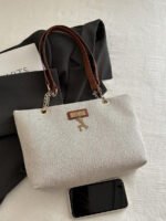 ⁦حقيبة كتف كبيرة السعة كتان⁩ - الصورة ⁦84⁩