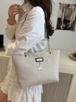 ⁦حقيبة كتف كبيرة السعة كتان⁩ - الصورة ⁦88⁩