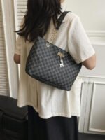 ⁦حقيبة كتف كبيرة السعة كتان⁩ - الصورة ⁦135⁩