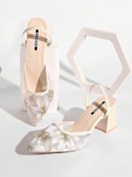 ⁦صنادل نسائية مزينة بالتطريز والدانتيل⁩ - الصورة ⁦10⁩