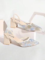 ⁦صنادل نسائية مزينة بالتطريز والدانتيل⁩ - الصورة ⁦22⁩