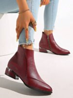 ⁦بوت نسائية قصيرة للكاحل ذات كعب سميك⁩ - الصورة ⁦14⁩