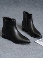 ⁦بوت نسائية قصيرة للكاحل ذات كعب سميك⁩ - الصورة ⁦20⁩