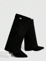 ⁦بوت طويلة بكعب سميك من الجلد المدبوغ⁩ - الصورة ⁦6⁩